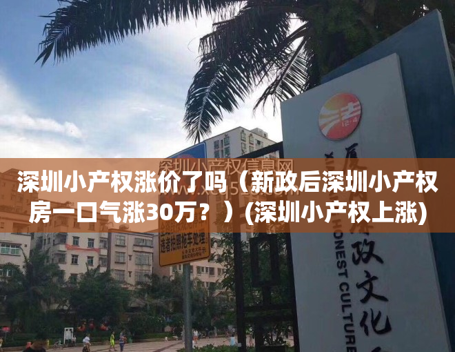 深圳小产权涨价了吗（新政后深圳小产权房一口气涨30万？）(深圳小产权上涨)