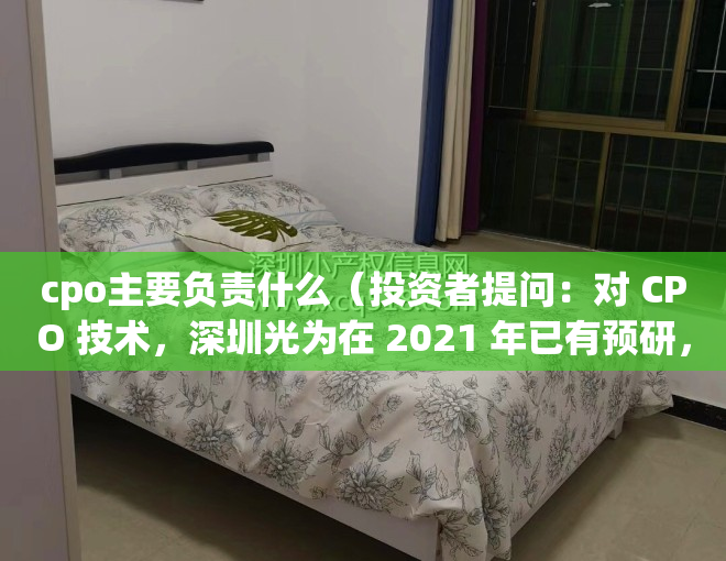 cpo主要负责什么（投资者提问：对 CPO 技术，深圳光为在 2021 年已有预研，光为积极在）