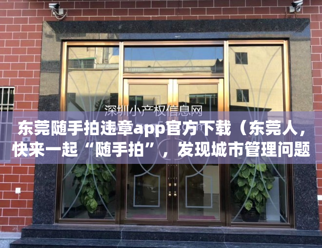 东莞随手拍违章app官方下载（东莞人，快来一起“随手拍”，发现城市管理问题及时办）