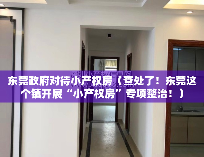 东莞政府对待小产权房（查处了！东莞这个镇开展“小产权房”专项整治！）