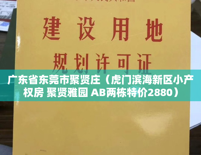 广东省东莞市聚贤庄（虎门滨海新区小产权房 聚贤雅园 AB两栋特价2880）