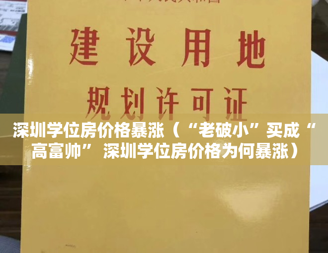 深圳学位房价格暴涨（“老破小”买成“高富帅” 深圳学位房价格为何暴涨）