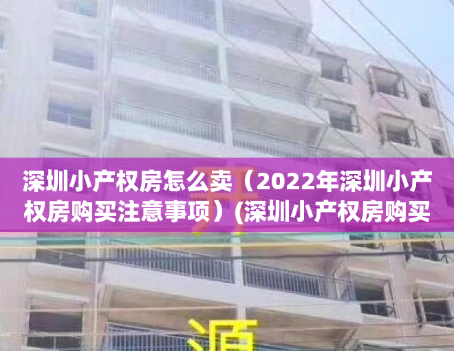 深圳小产权房怎么卖（2022年深圳小产权房购买注意事项）(深圳小产权房购买流程)