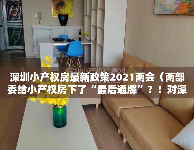 深圳小产权房最新政策2021两会（两部委给小产权房下了“最后通牒”？！对深圳来说，其实真相是这样……（附3大权威专家解读））