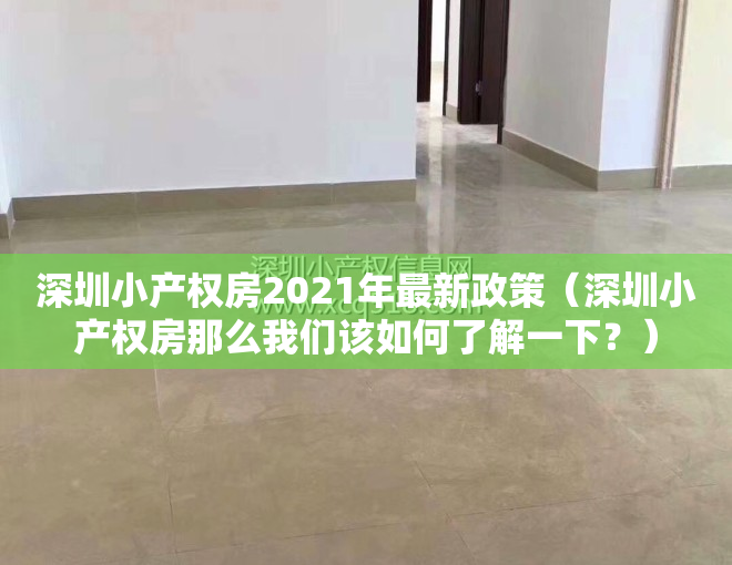 深圳小产权房2021年最新政策（深圳小产权房那么我们该如何了解一下？）