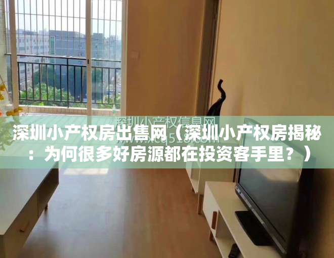 深圳小产权房出售网（深圳小产权房揭秘：为何很多好房源都在投资客手里？）