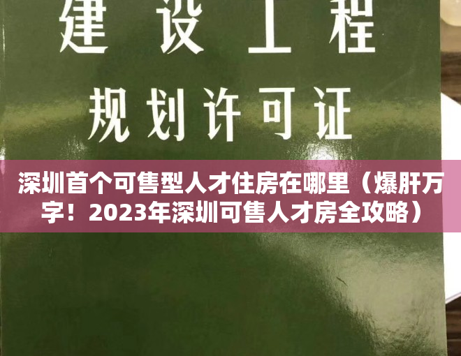 深圳首个可售型人才住房在哪里（爆肝万字！2023年深圳可售人才房全攻略）