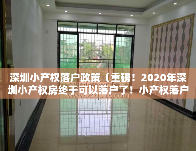 深圳小产权落户政策（重磅！2020年深圳小产权房终于可以落户了！小产权落户条件及办理流程！值得收藏！）