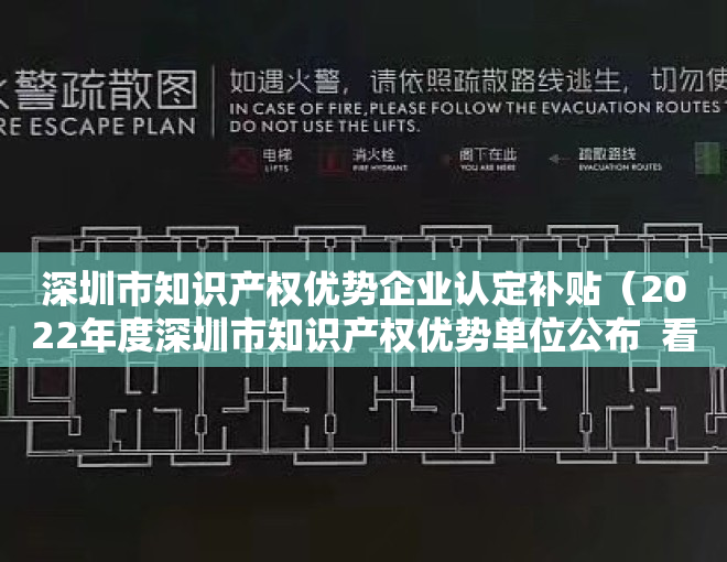 深圳市知识产权优势企业认定补贴（2022年度深圳市知识产权优势单位公布  看看有哪些企业）