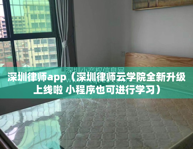 深圳律师app（深圳律师云学院全新升级上线啦 小程序也可进行学习）