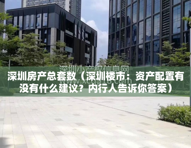 深圳房产总套数（深圳楼市：资产配置有没有什么建议？内行人告诉你答案）