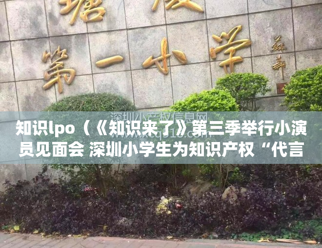 知识lpo（《知识来了》第三季举行小演员见面会 深圳小学生为知识产权“代言”）