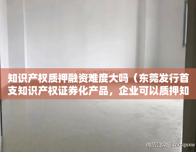 知识产权质押融资难度大吗（东莞发行首支知识产权证券化产品，企业可以质押知识产权进行融资）