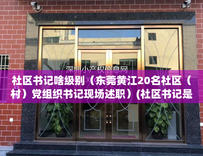 社区书记啥级别（东莞黄江20名社区（村）党组织书记现场述职）(社区书记是啥级别)