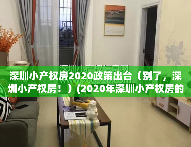 深圳小产权房2020政策出台（别了，深圳小产权房！）(2020年深圳小产权房的最新政策)